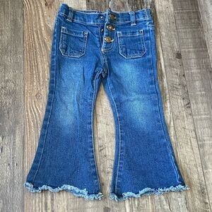 Jessica Simpson Blue Flare Jeans with Frayed Hem
